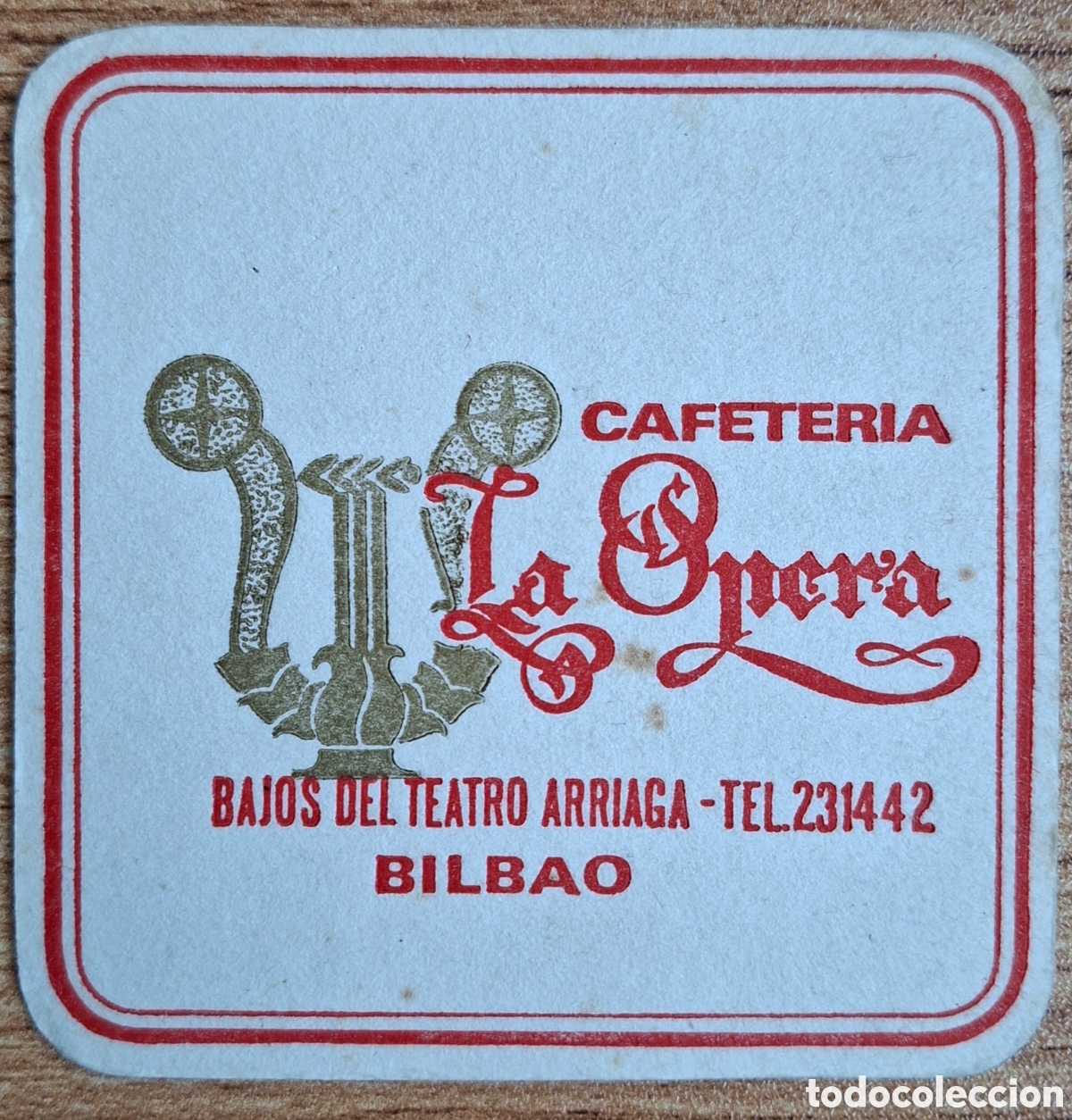 Otros Art&iacute;culos de Coleccionismo en Papel: Posavasos Cafeter&iacute;a La &Oacute;pera - Teatro Arriaga - Bilbao (Vizcaya / Bizkaia)