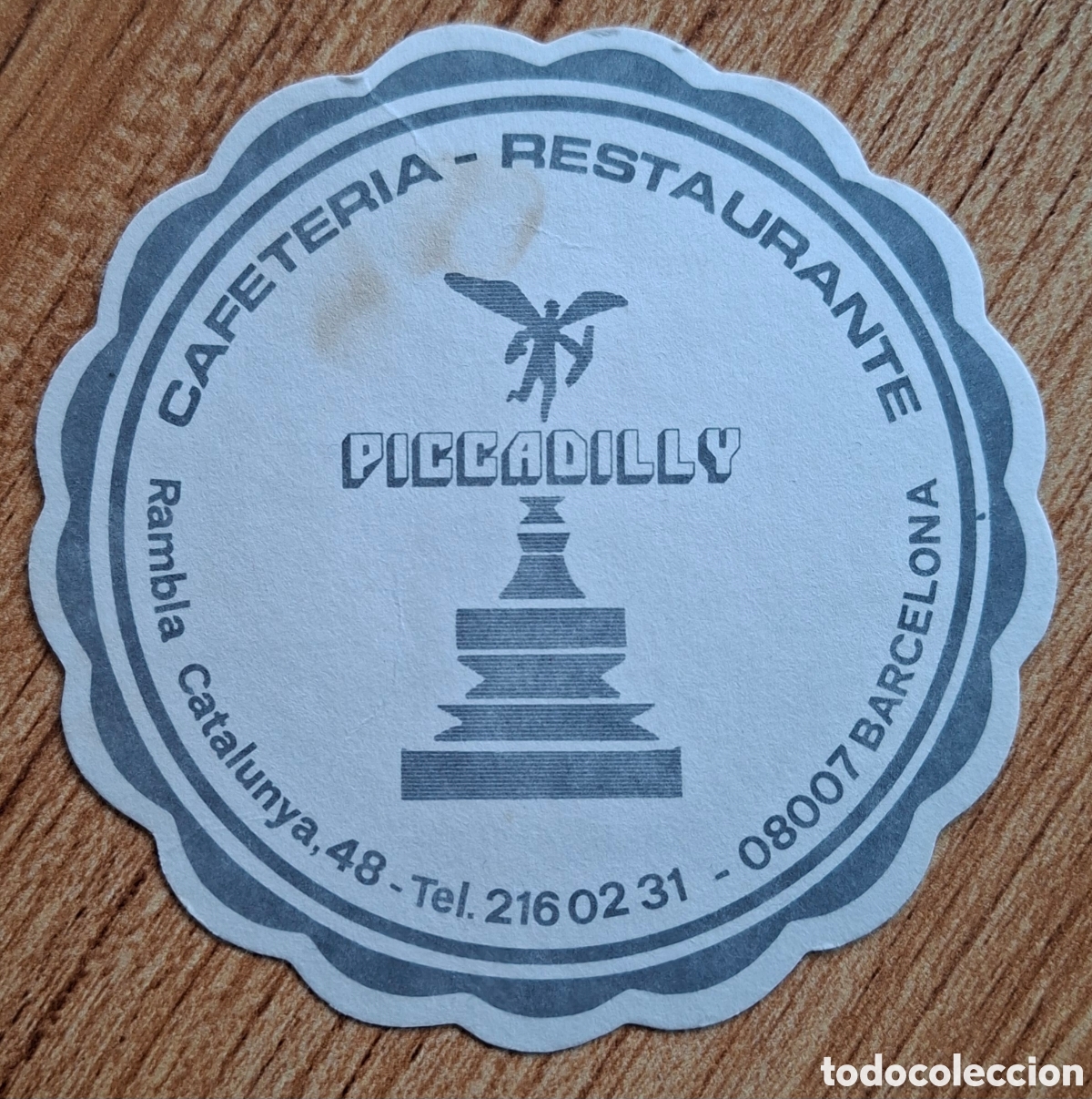 Otros Art&iacute;culos de Coleccionismo en Papel: Posavasos Cafeter&iacute;a Restaurante Piccadilly - Barcelona