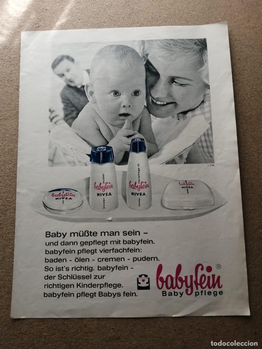 Otros Art&iacute;culos de Coleccionismo en Papel: ANUNCIO ESCRITO EN ALEMAN. BABYFEIN, NIVEA