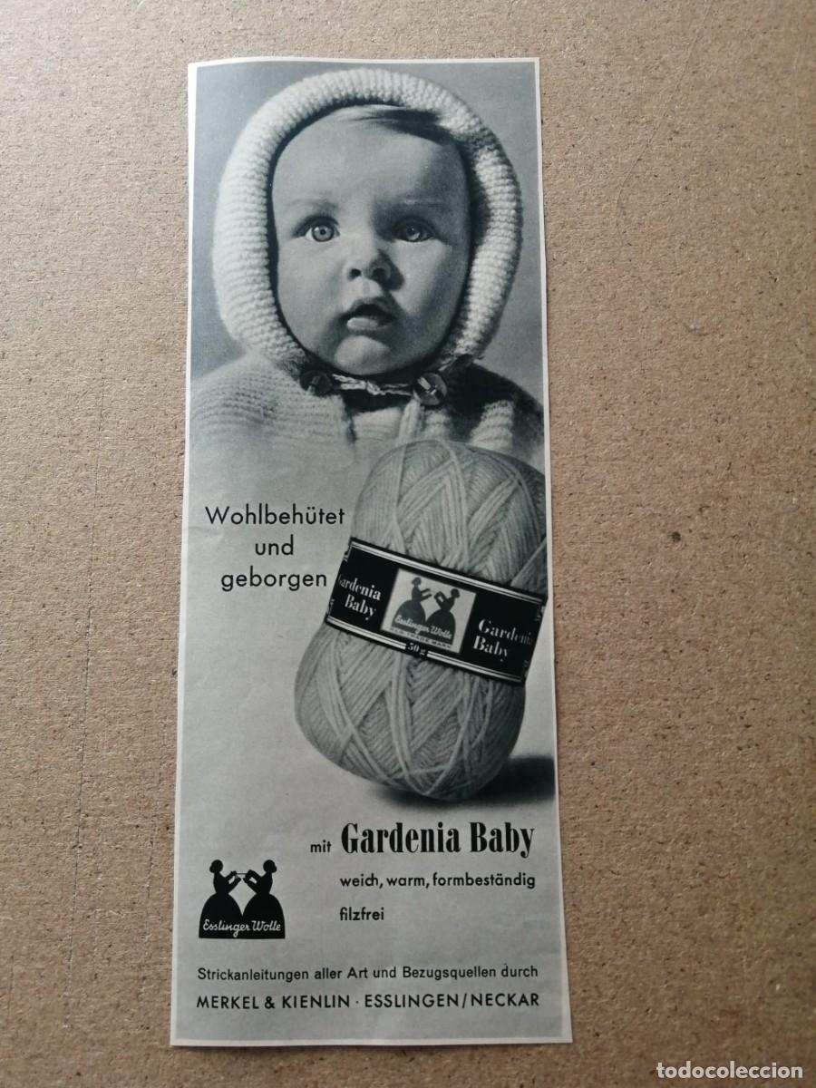Otros Art&iacute;culos de Coleccionismo en Papel: ANUNCIO ESCRITO EN ALEMAN. GARDENIA BABY