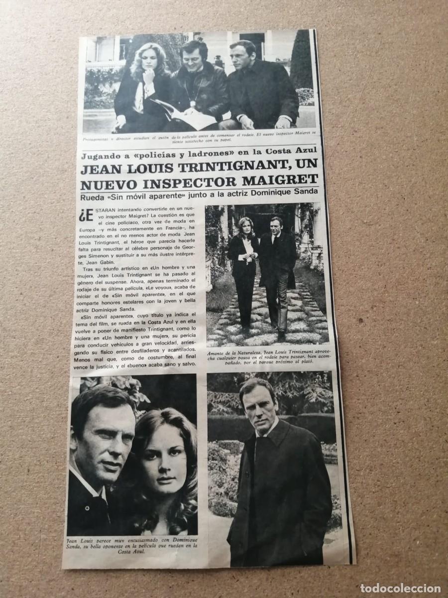Otros Art&iacute;culos de Coleccionismo en Papel: REPORTAJE. JEAN LOUIS TRINTIGNANT RUEDA EL FILM SIN MOVIL APARENTE