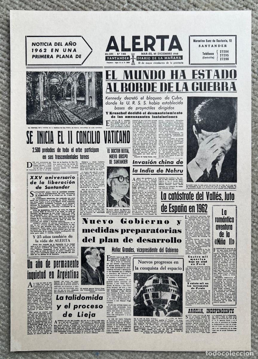 Otros Art&iacute;culos de Coleccionismo en Papel: Gran tarjeta de Felicitaci&oacute;n del Diario Alerta (Santander) - A&ntilde;o 1963 - Con su sobre