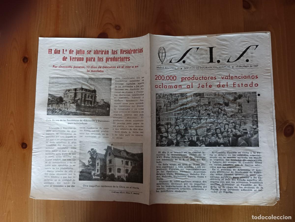 Otros Art&iacute;culos de Coleccionismo en Papel: BOLET&Iacute;N DEL SERVICIO DE INFORMACI&Oacute;N SINDICAL, N&ordm; 7 - 15 MAYO 1947