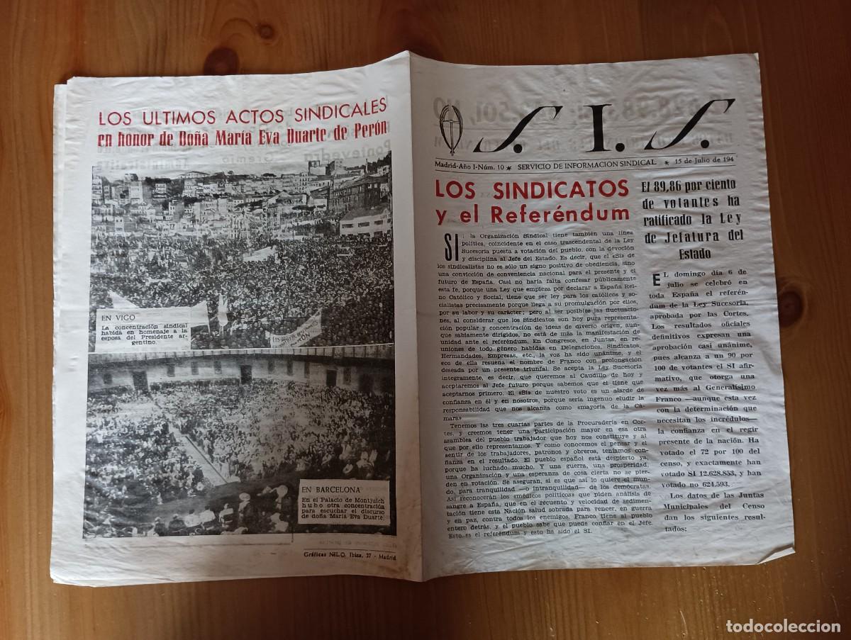 Otros Art&iacute;culos de Coleccionismo en Papel: BOLET&Iacute;N DEL SERVICIO DE INFORMACI&Oacute;N SINDICAL, N&ordm; 10 - 15 JULIO 1947