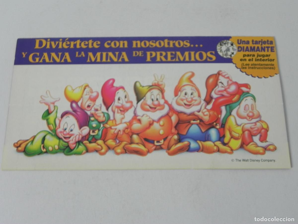 Otros Art&iacute;culos de Coleccionismo en Papel: Folleto D&iacute;ptico Promocional Disney La Mina de Premios - Aladd&iacute;n y Blancanieves - A&ntilde;o 1994