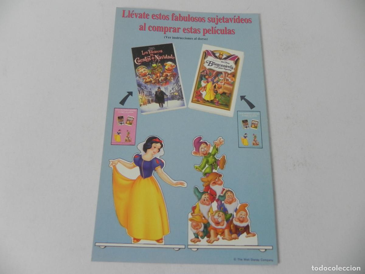 Otros Art&iacute;culos de Coleccionismo en Papel: Tarjeta Tarjet&oacute;n Promocional Sujetav&iacute;deos Disney Blancanieves - VHS Tele&ntilde;ecos - A&ntilde;o 1995