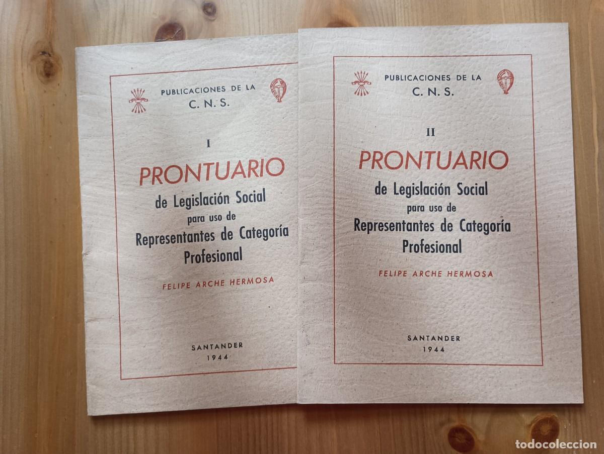Otros Art&iacute;culos de Coleccionismo en Papel: PRONTUARIO I y II - PUBLICACIONES DE LA C.N.S. Santander 1944