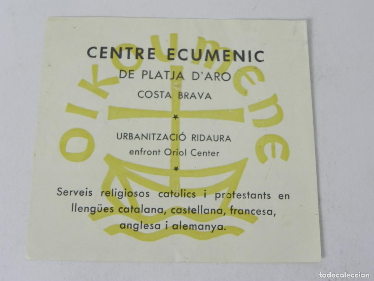 Otros Art&iacute;culos de Coleccionismo en Papel: Folleto Centre Ecum&egrave;nic Platja d'Aro 1972 - Horarios Misa e Idiomas - Costa Brava