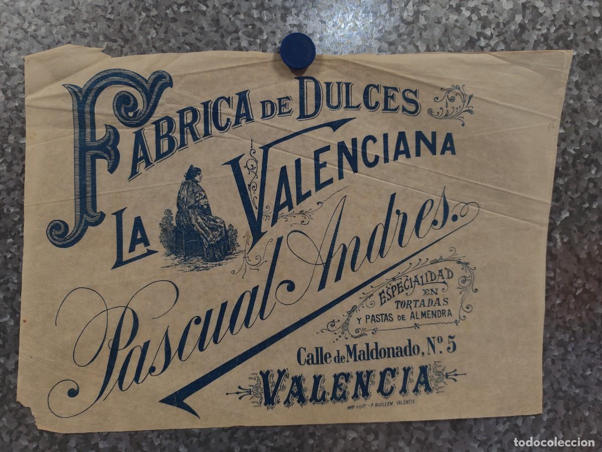 Otros Art&iacute;culos de Coleccionismo en Papel: VALENCIA. PASCUAL ANDRES - FABRICA DE DULCES LA VALENCIANA- PAPEL DE ENVOLVER ANTIGUO, A&Ntilde;OS 30 - 40