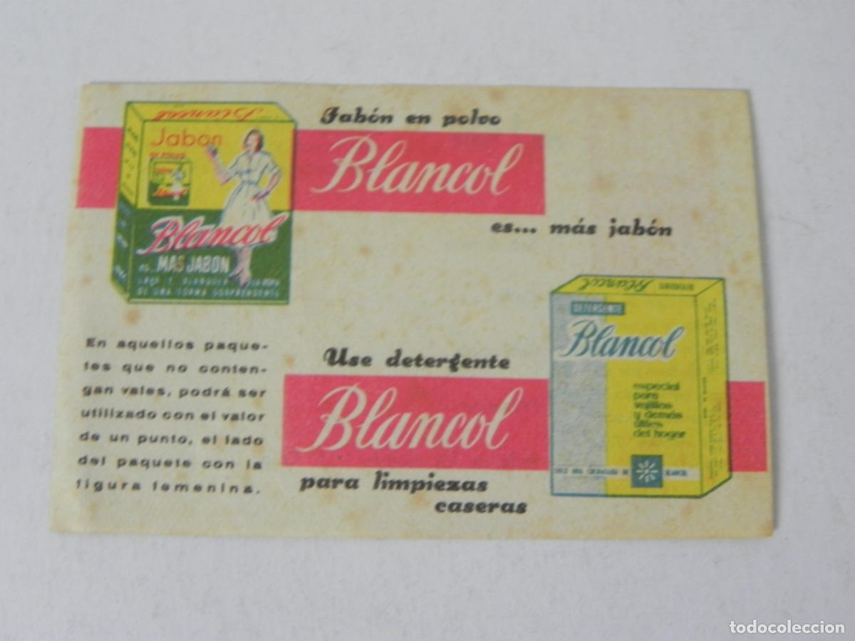 Otros Art&iacute;culos de Coleccionismo en Papel: Antiguo cup&oacute;n Jab&oacute;n Blancol - Vale 1 punto para Medias Nylon Soberana - Barcelona A&ntilde;os 50/60