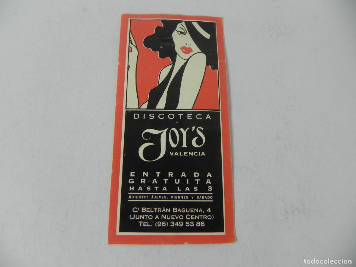 Otros Art&iacute;culos de Coleccionismo en Papel: Antiguo pase / folleto Discoteca Joy's - Valencia - Entrada gratuita - A&ntilde;os 80/90