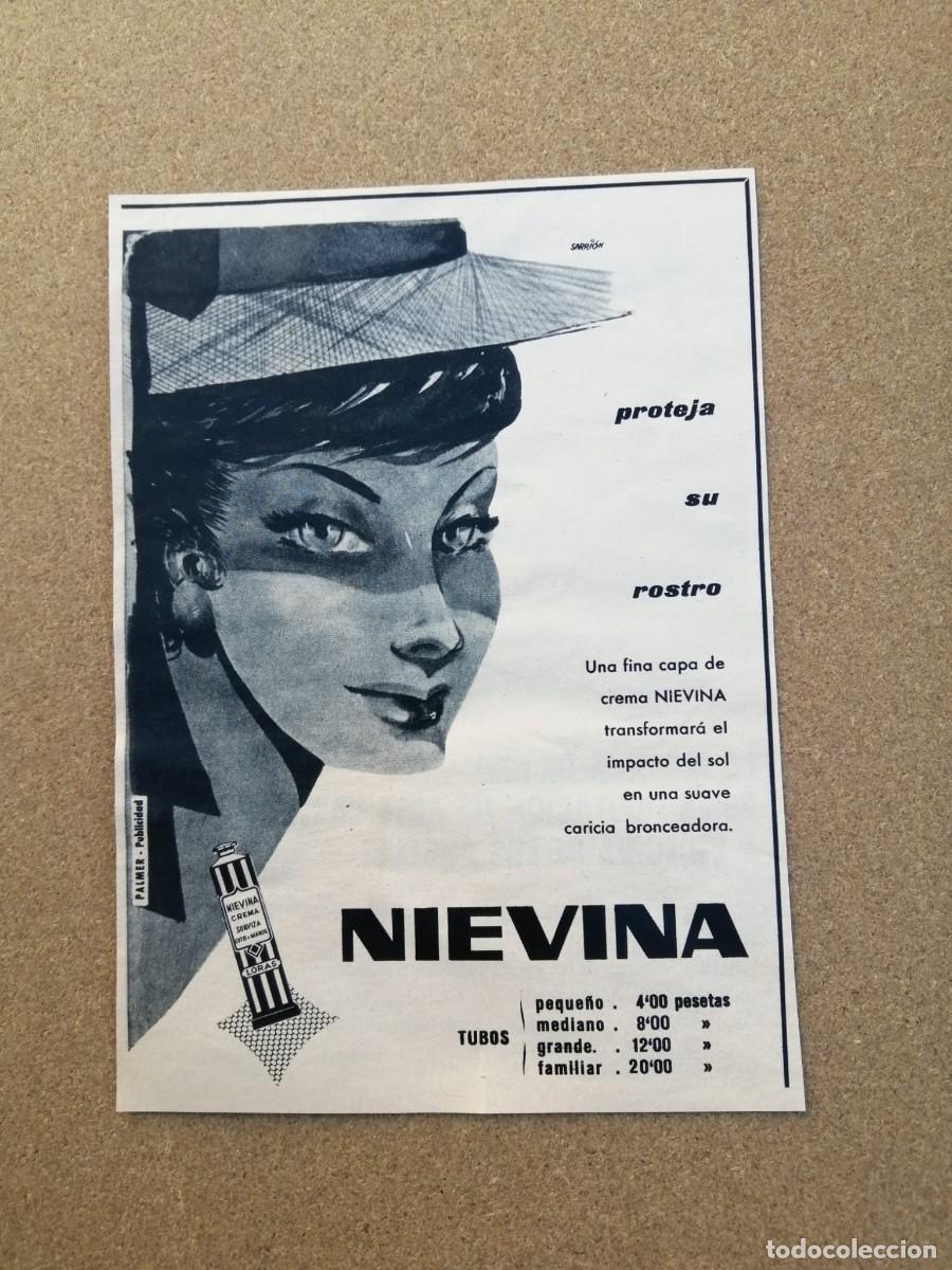 Otros Art&iacute;culos de Coleccionismo en Papel: ANUNCIO. PROTEJA SU ROSTRO CON NIEVINA