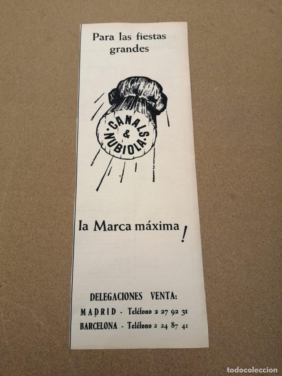 Otros Art&iacute;culos de Coleccionismo en Papel: ANUNCIO. CAVA CANALS & NUBIOLA