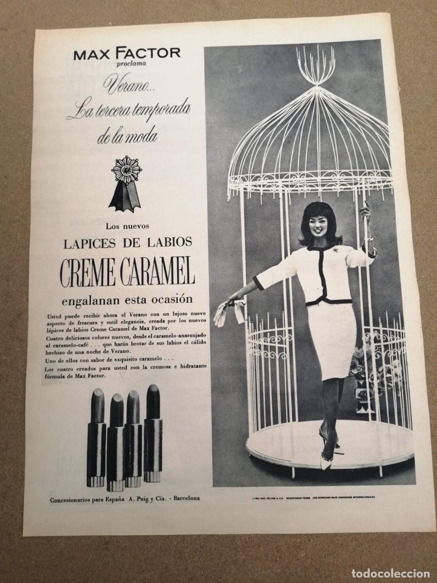 Otros Art&iacute;culos de Coleccionismo en Papel: ANUNCIO. LAPICES DE LABIOS CREME CARAMEL, DE MAX FACTOR
