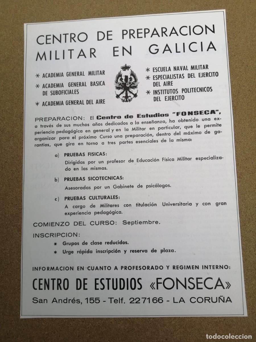 Otros Art&iacute;culos de Coleccionismo en Papel: ANUNCIO. CENTRO DE PREPARACION MILITAR EN GALICIA, CENTRO DE ESTUDIOS FONSECA