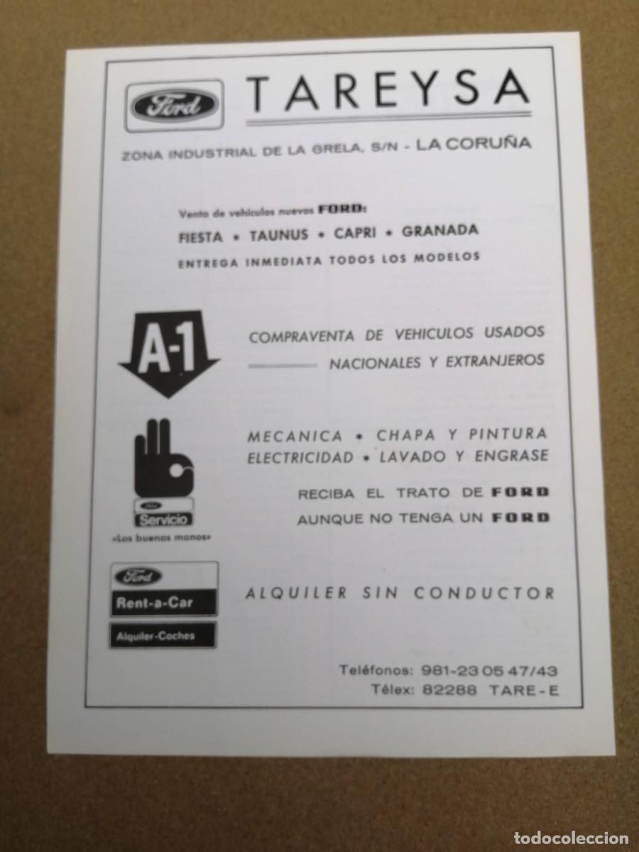 Otros Art&iacute;culos de Coleccionismo en Papel: ANUNCIO. TAREYSA, LA CORU&Ntilde;A. COMPRAVENTA DE VEHICULOS USADOS NACIONALES Y EXTRANJEROS