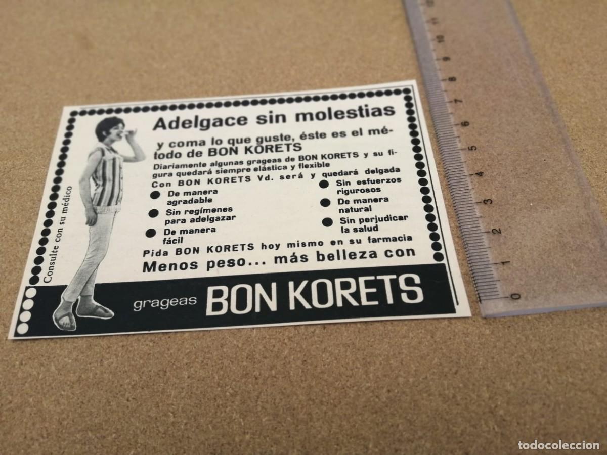 Otros Art&iacute;culos de Coleccionismo en Papel: ANUNCIO. ADELGACE SIN MOLESTIAS CON EL METODO BON KORETS