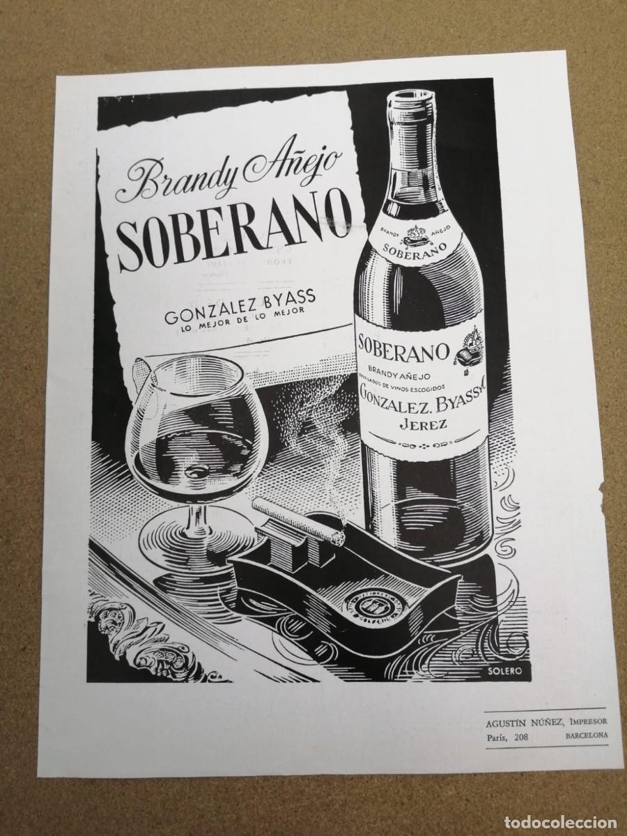 Otros Art&iacute;culos de Coleccionismo en Papel: ANUNCIO. BRANDY A&Ntilde;EJO SOBERANO
