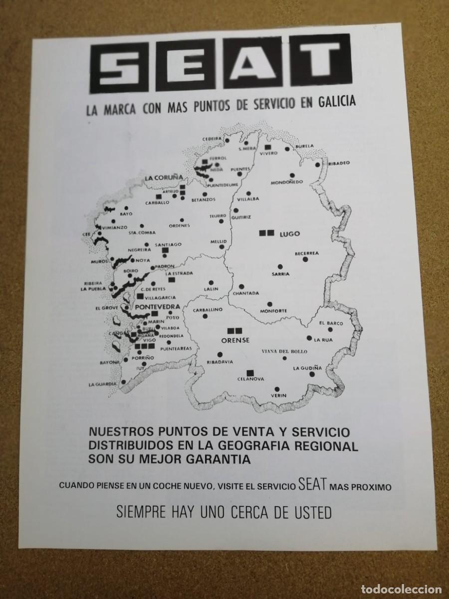 Otros Art&iacute;culos de Coleccionismo en Papel: ANUNCIO. SEAT, LA MARCA CON MAS PUNTOS DE SERVICIO EN GALICIA