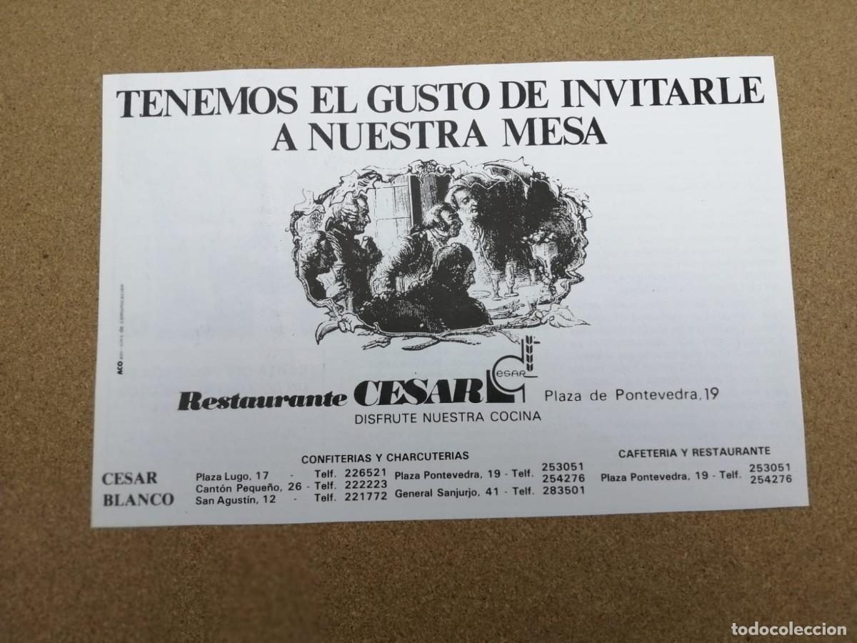 Otros Art&iacute;culos de Coleccionismo en Papel: ANUNCIO. RESTAURANTE CESAR, PONTEVEDRA