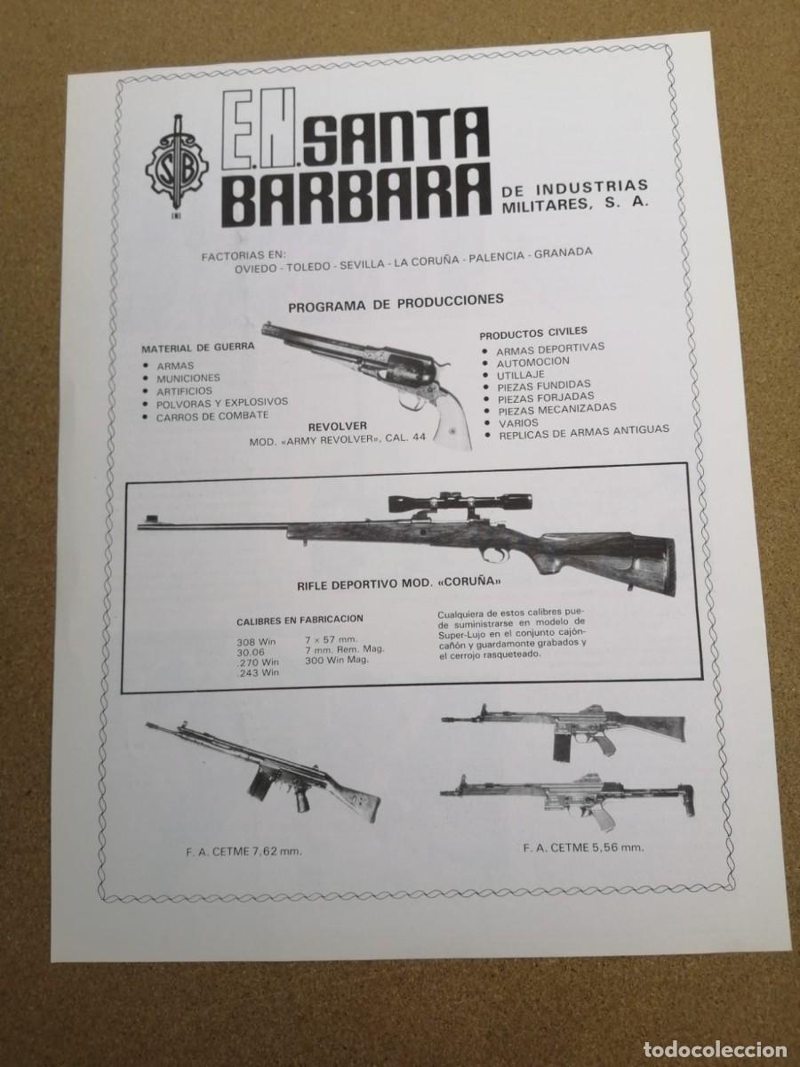 Otros Art&iacute;culos de Coleccionismo en Papel: ANUNCIO. FACTORIA DE ARMAS SANTA BARBARA