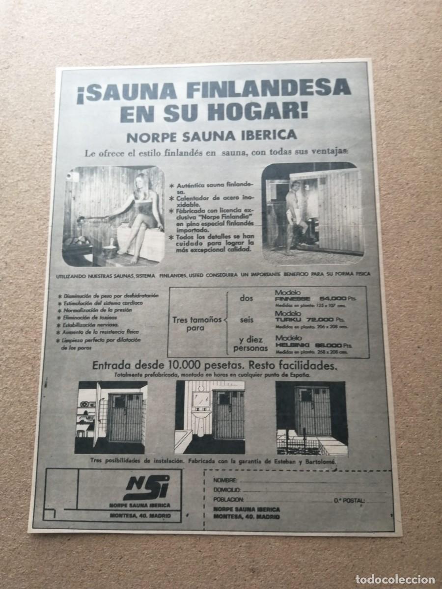 Otros Art&iacute;culos de Coleccionismo en Papel: ANUNCIO. SAUNA FINLANDESA EN SU HOGAR