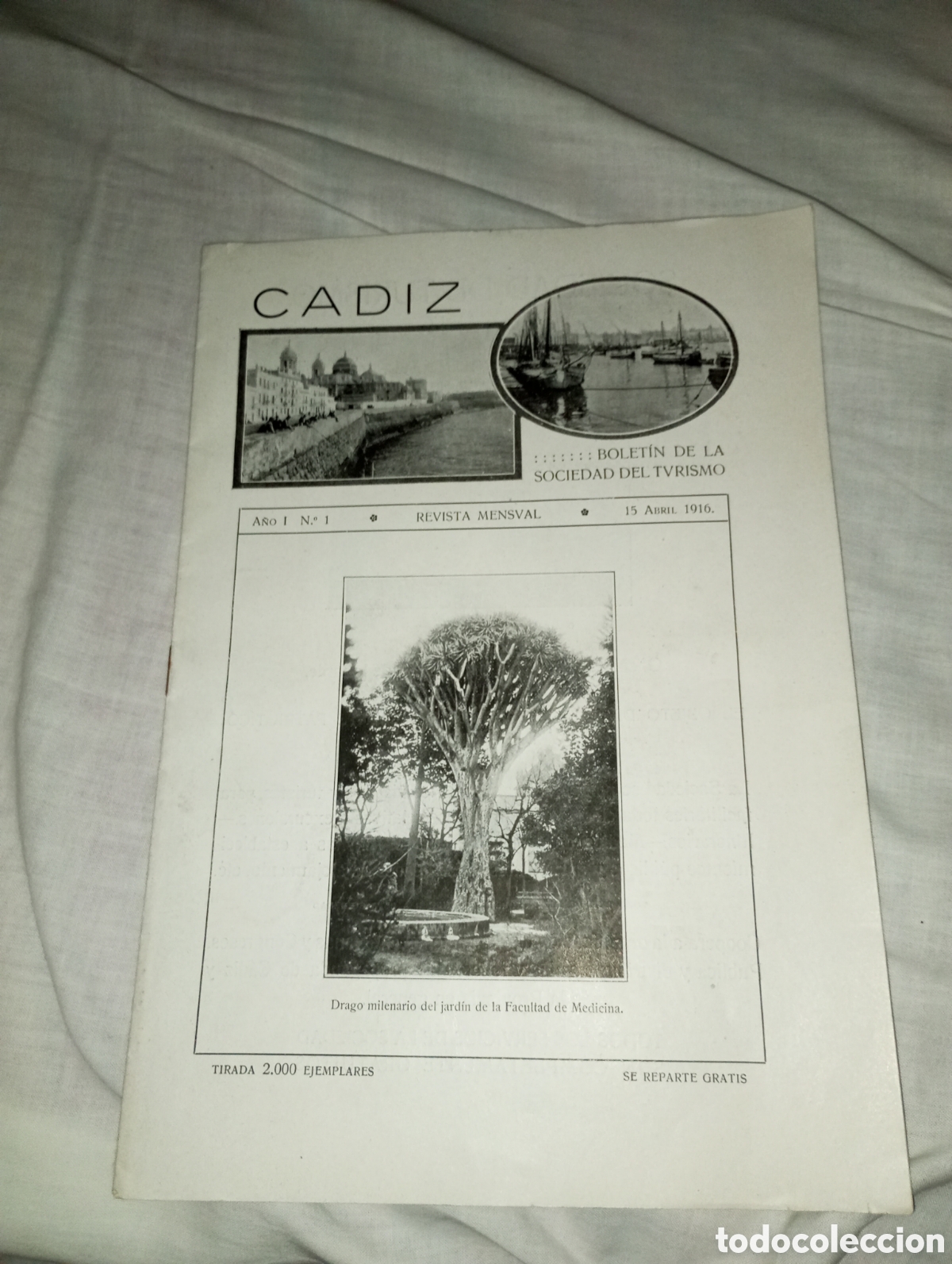 Otros Art&iacute;culos de Coleccionismo en Papel: Cadiz bolet&iacute;n de la sociedad del turismo n&uacute;mero 1 a&ntilde;o 1916