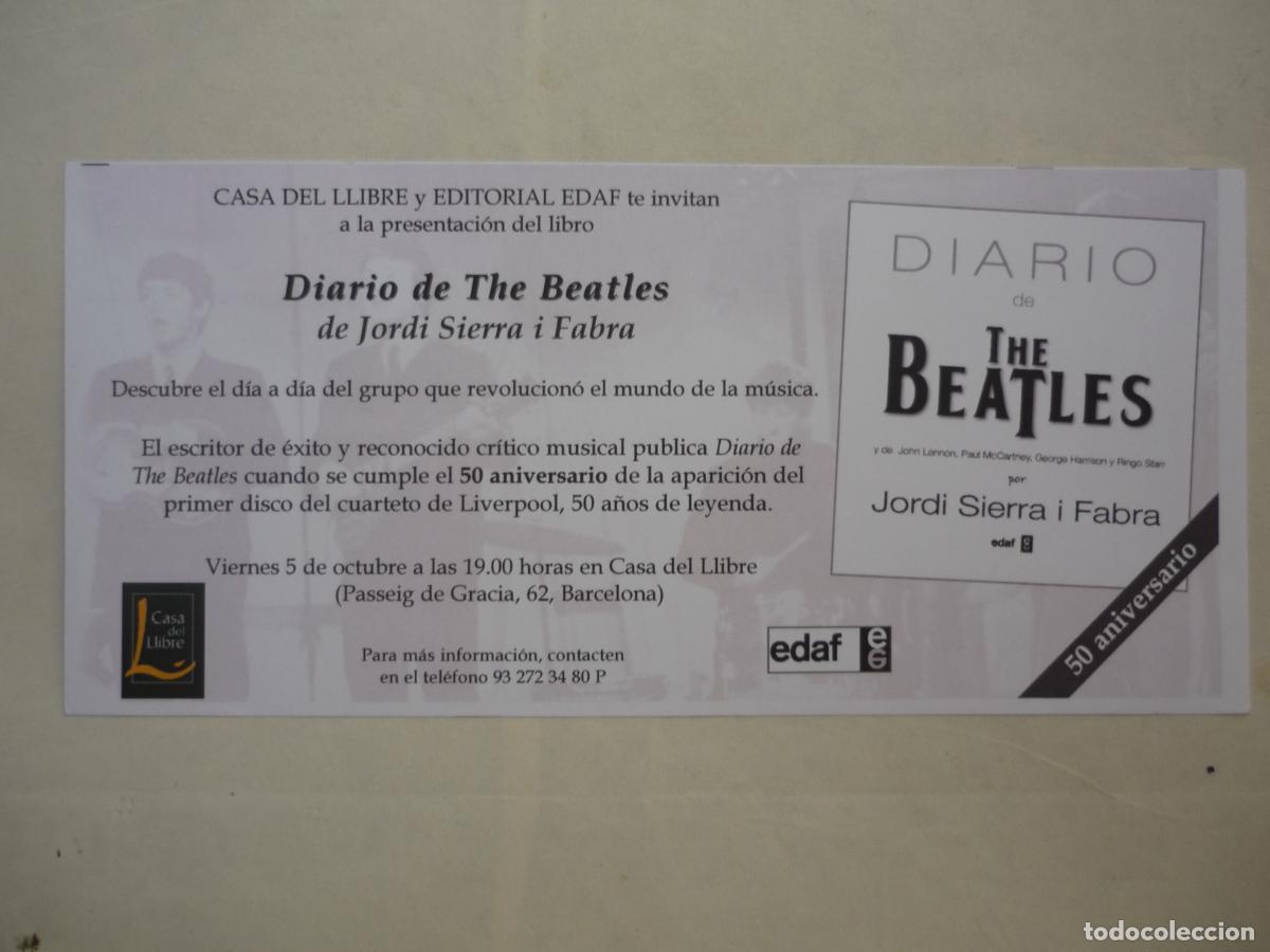 Otros Art&iacute;culos de Coleccionismo en Papel: invitacion presentacion libro diario de the beatles jordi sierra i fabra en caa del libro