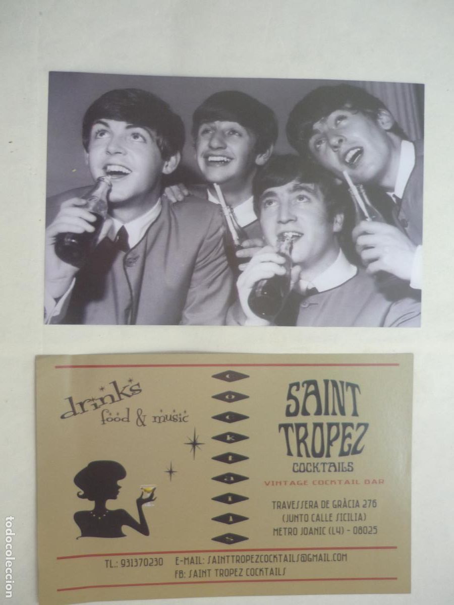 Otros Art&iacute;culos de Coleccionismo en Papel: folleto publicidad saint tropez cocktails barcelona - the beatles