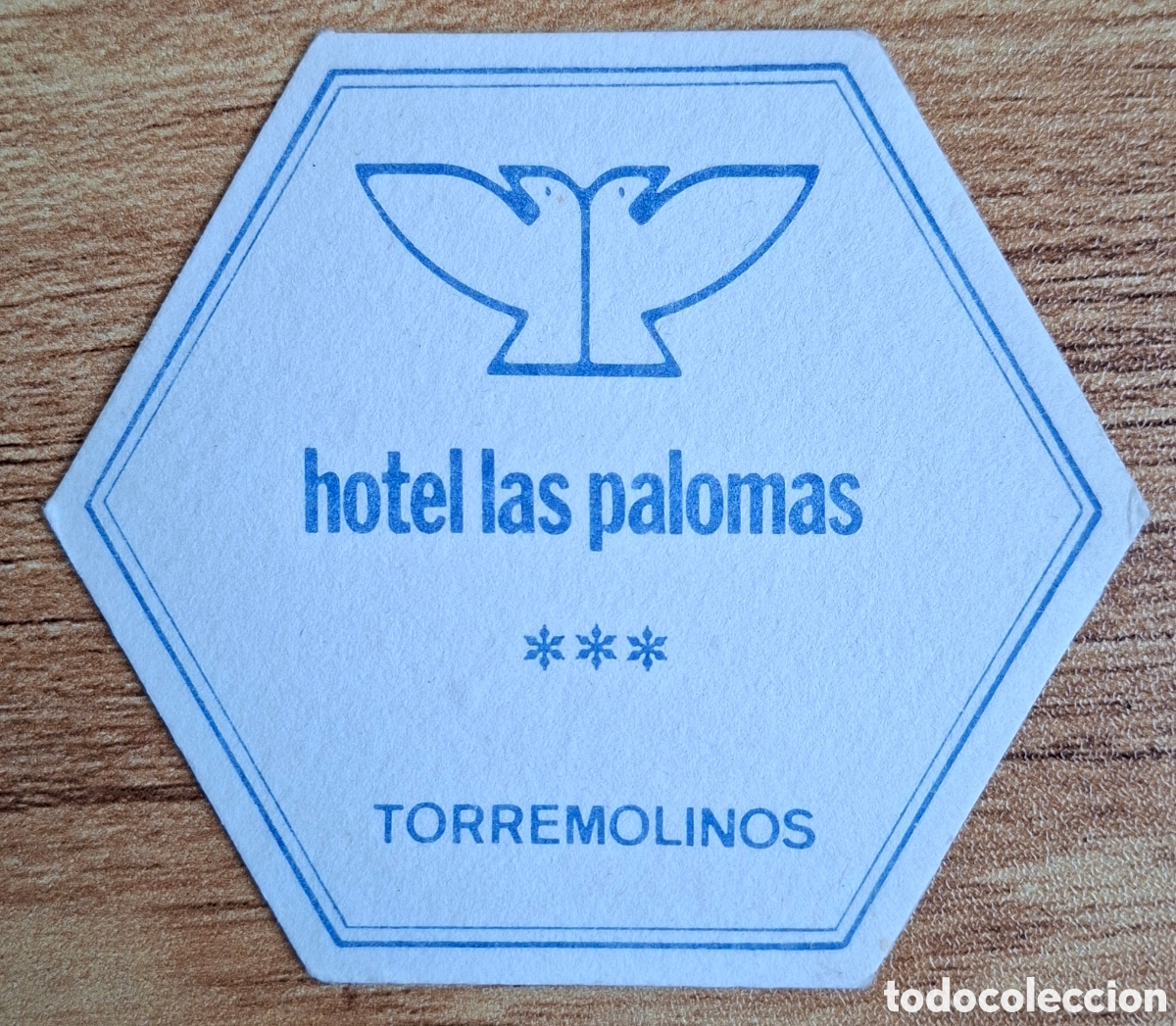 Otros Art&iacute;culos de Coleccionismo en Papel: Posavasos Hotel Las Palomas - Torremolinos - Costa del Sol (M&aacute;laga)