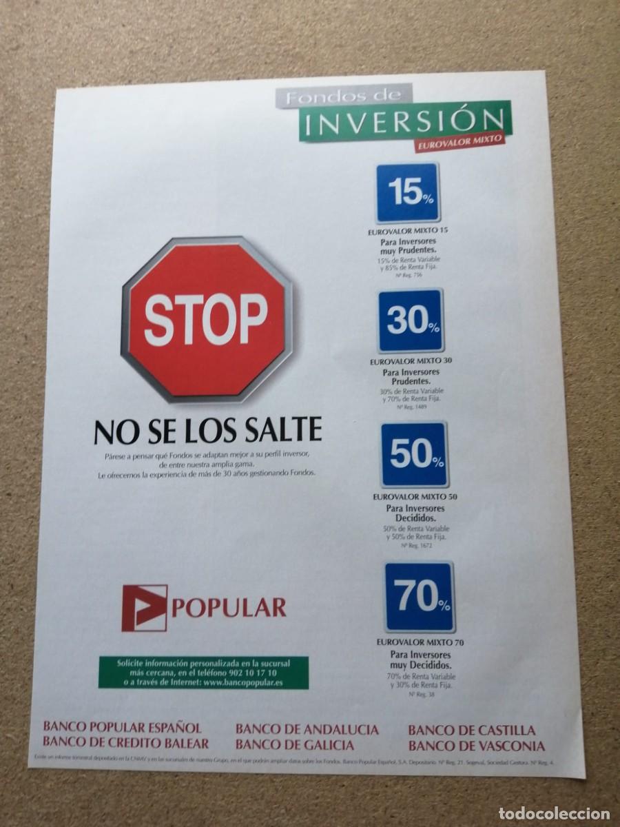 Otros Art&iacute;culos de Coleccionismo en Papel: ANUNCIO. BANCO POPULAR