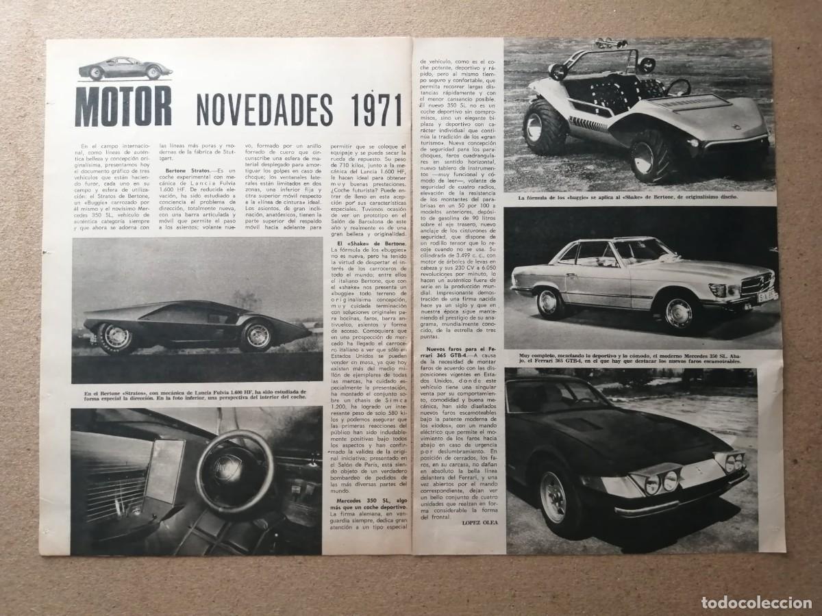 Otros Art&iacute;culos de Coleccionismo en Papel: REPORTAJE. MOTOR, NOVEDADES 1971