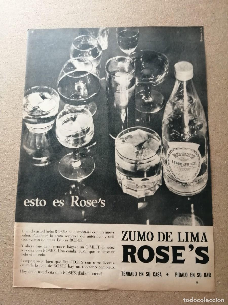 Otros Art&iacute;culos de Coleccionismo en Papel: ANUNCIO. ZUMO DE LIMA ROSE' S