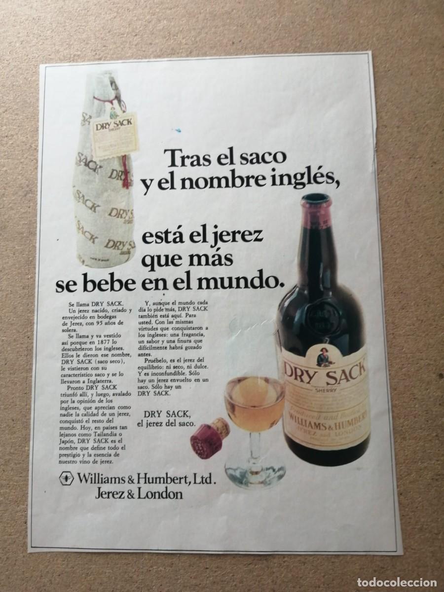 Otros Art&iacute;culos de Coleccionismo en Papel: ANUNCIO. DRY SACK, EL JEREZ DEL SACO