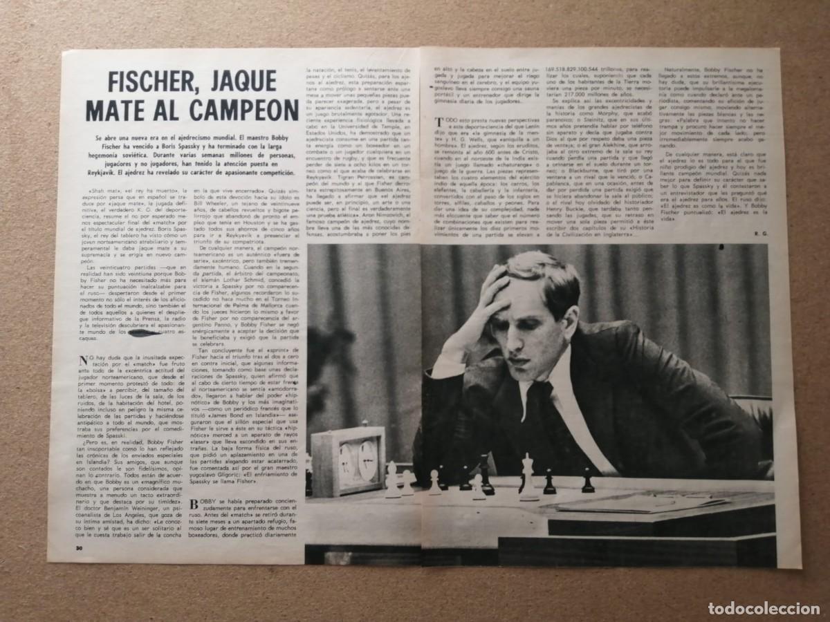 Otros Art&iacute;culos de Coleccionismo en Papel: REPORTAJE. BOBBY FISCHER, JAQUE MATE AL CAMPEON