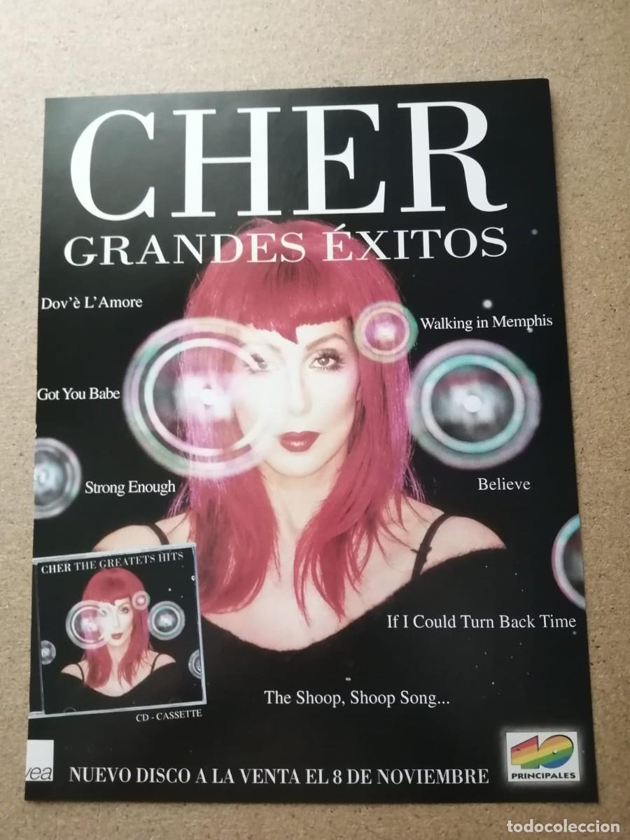 Otros Art&iacute;culos de Coleccionismo en Papel: ANUNCIO. DISCO CHER GRANDES EXITOS