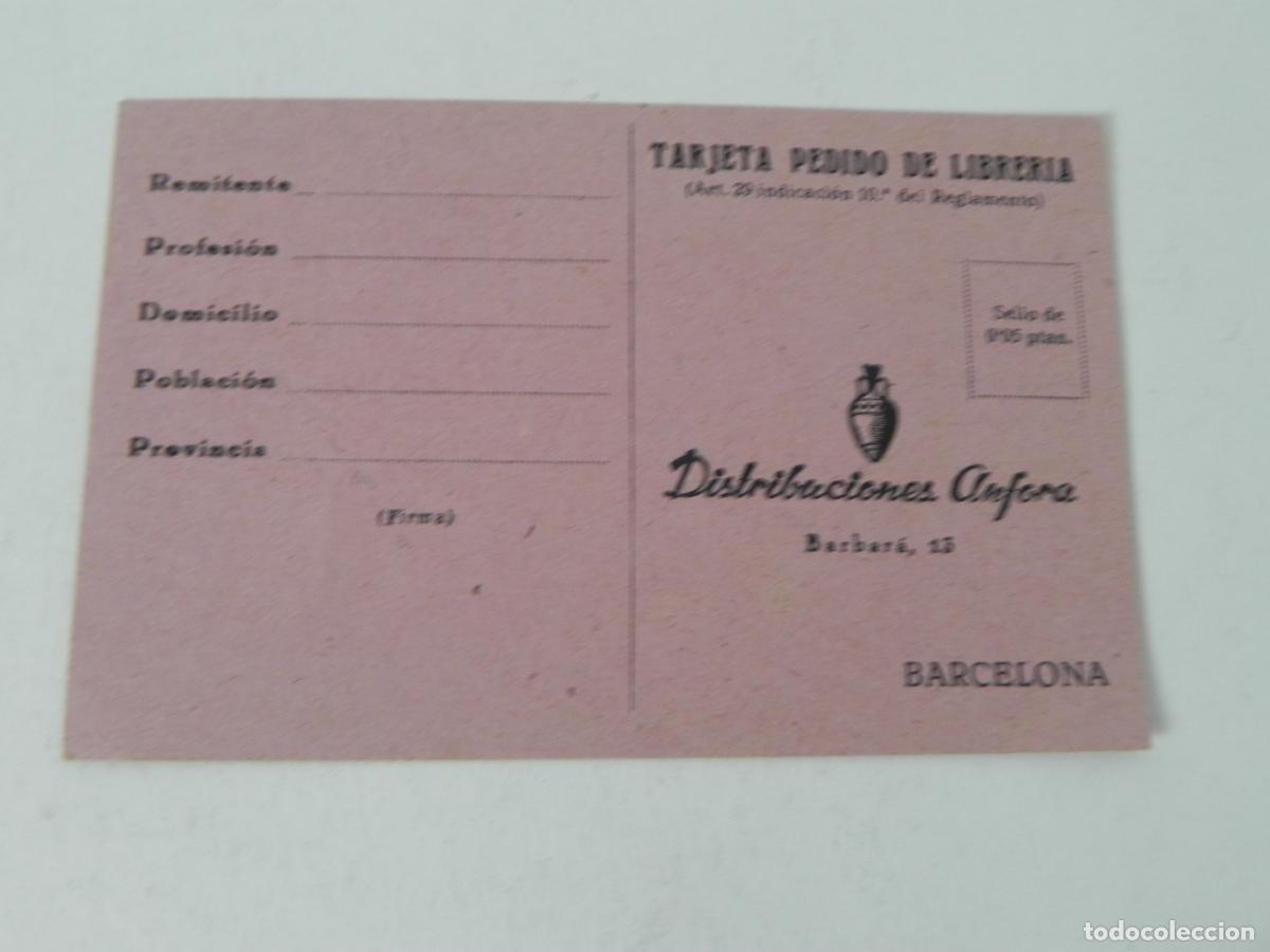 Otros Art&iacute;culos de Coleccionismo en Papel: Antigua Tarjeta Postal / C&eacute;dula de Librer&iacute;a - Distribuciones &Aacute;nfora - Barcelona - A&ntilde;os 50 -