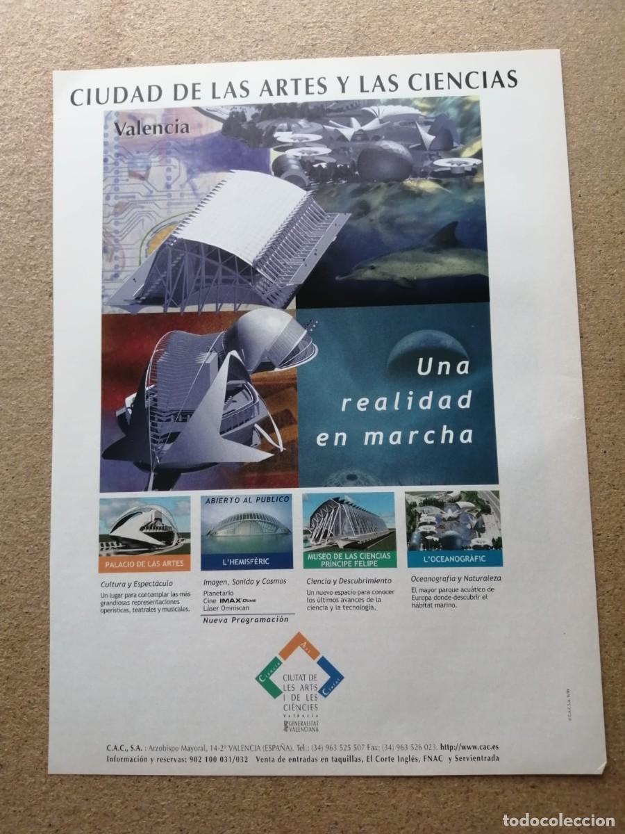 Otros Art&iacute;culos de Coleccionismo en Papel: ANUNCIO. CIUTAT DE LES ARTS I DE LES CIENCIES, VALENCIA
