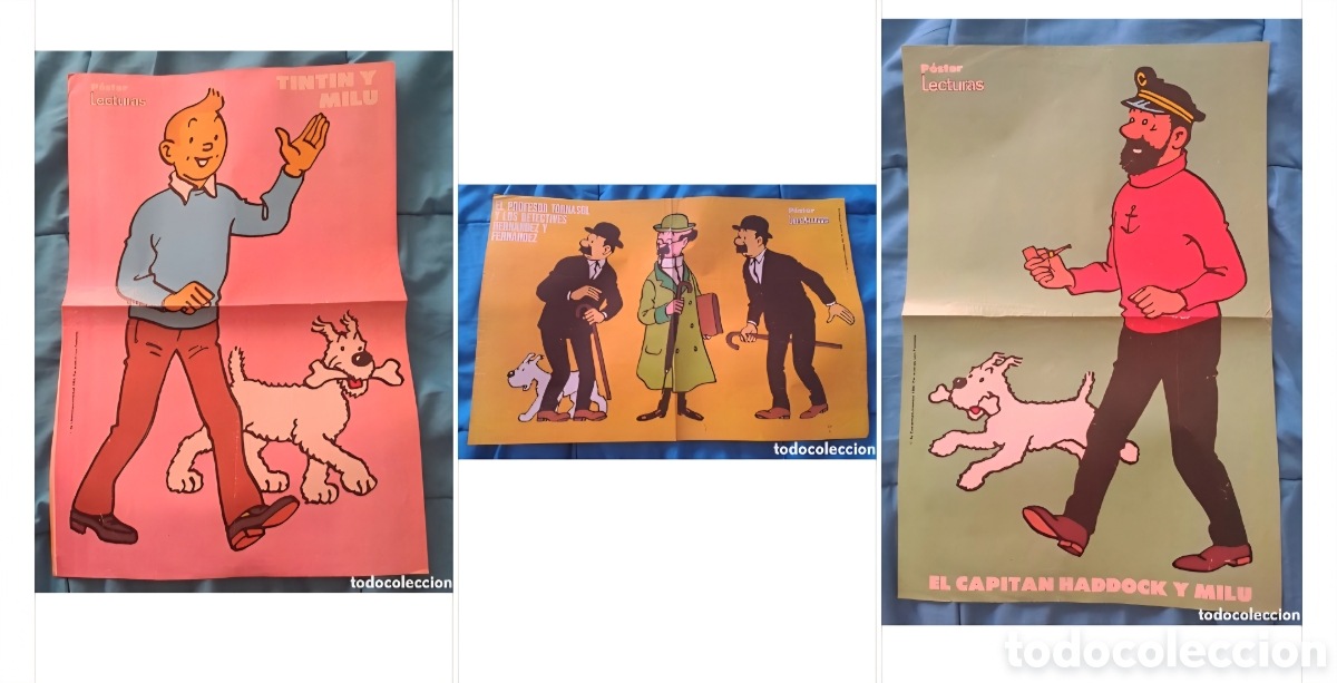 Otros art&iacute;culos de coleccionismo en papel: Lote 3 Posters Tintin Lecturas