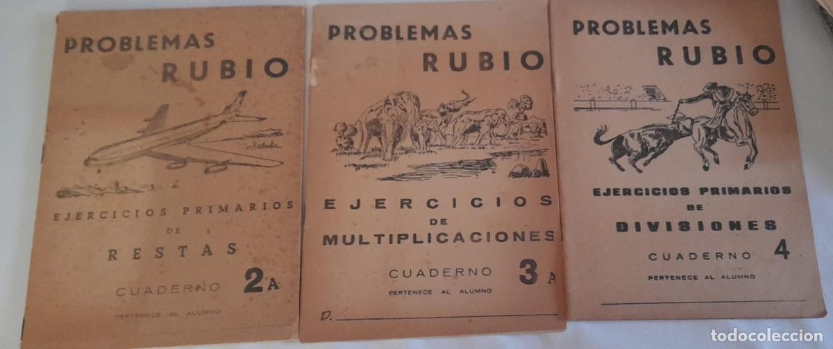 Otros Art&iacute;culos de Coleccionismo en Papel: LOTE DE 3 CUADERNOS DE PROBLEMAS RUBIO, N&ordm; 2A, 3A Y 4