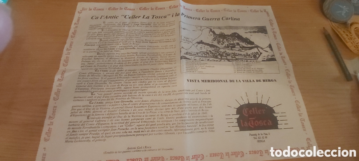 Otros Art&iacute;culos de Coleccionismo en Papel: CELLER LA TOSCA I LA PRIMERA GUERRA CARLINA. ANTONI GOL