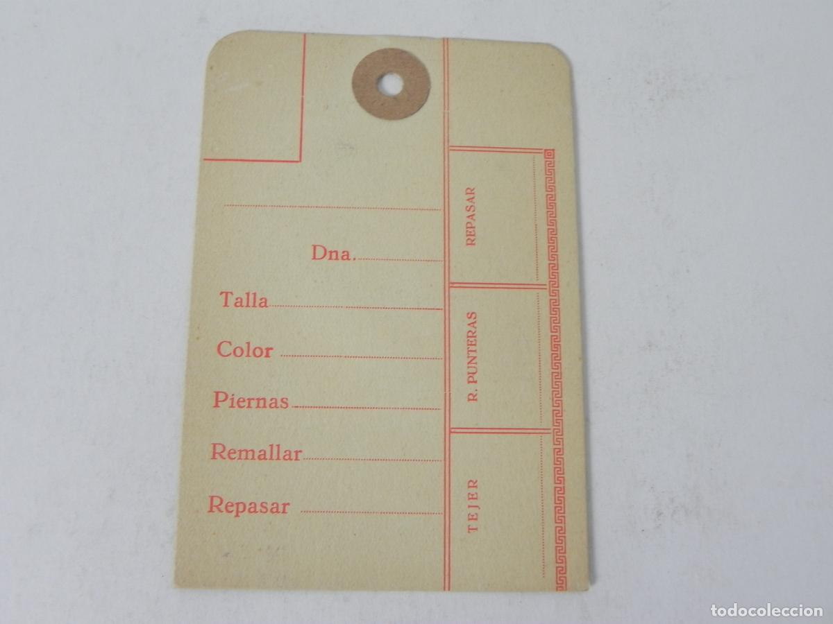 Otros Art&iacute;culos de Coleccionismo en Papel: Antigua Etiqueta / Ficha de Control Textil de F&aacute;brica de Medias o Calzas - Vintage - Sin Uso