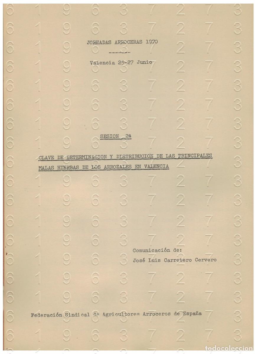 Otros Art&iacute;culos de Coleccionismo en Papel: ARROZ 1970 MALAS HIERBAS EN LOS ARROZALES DE VALENCIA JOSE LUIS CARRETERO 25 PGS LG34