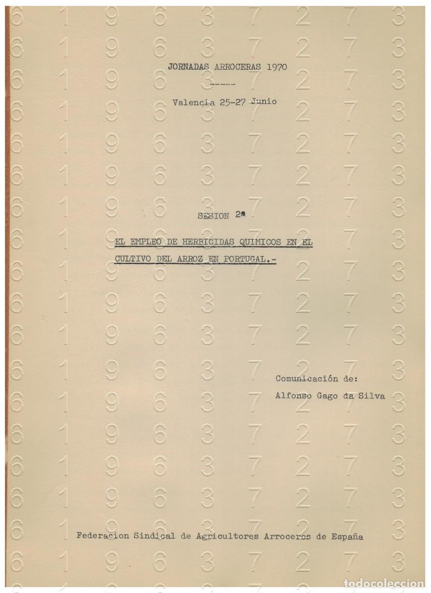 Otros Art&iacute;culos de Coleccionismo en Papel: ARROZ 1970 EMPLEO DE HERBICIDAD QUIMICOS EN PORTUGAL ALFONSO GAGO DA SILVA 6 PGS LG34