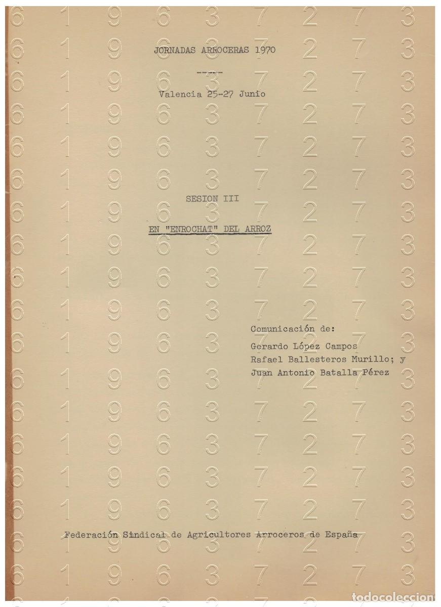 Otros Art&iacute;culos de Coleccionismo en Papel: ARROZ 1970 EL ENROCHAT DEL ARROZ GERARDO LOPEZ CAMPOS 18 PGS LG34