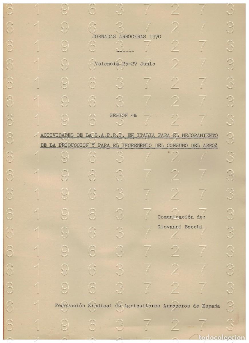 Otros Art&iacute;culos de Coleccionismo en Papel: ARROZ 1970 ITALIA MEJORA DE LA PRODUCCION INCREMENTO DEL CONSUMO GIOVANNI BOCCI 7 PGS LG34