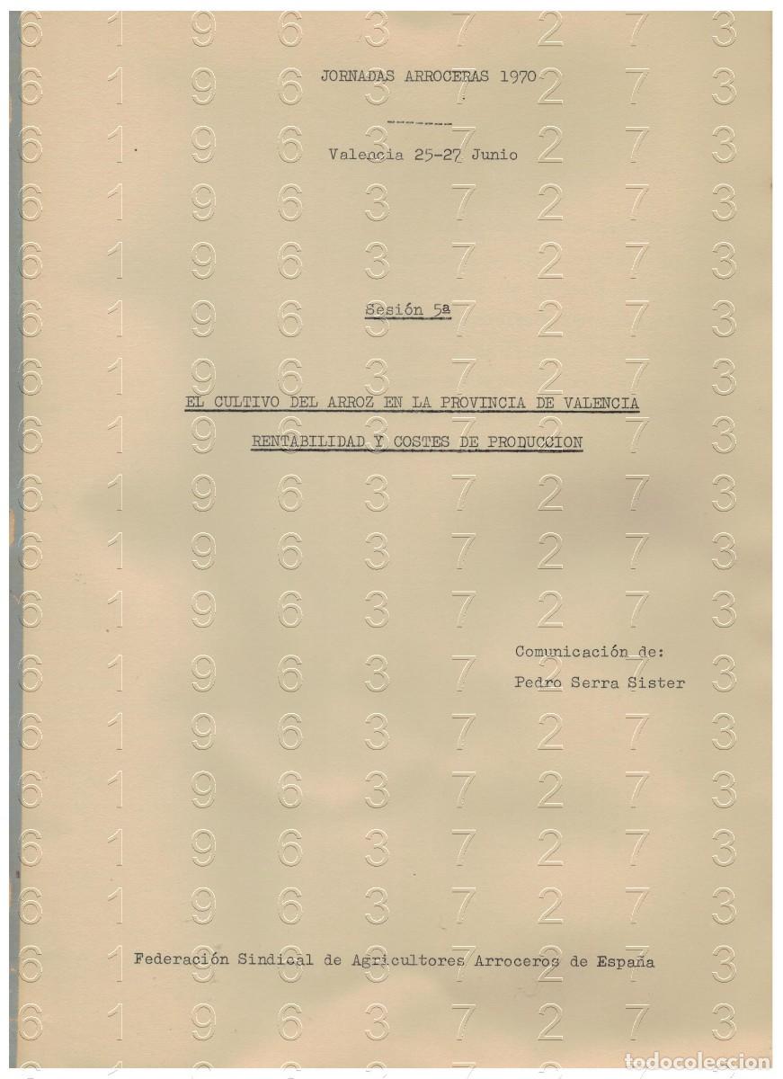 Otros Art&iacute;culos de Coleccionismo en Papel: ARROZ 1970 CULTIVO DEL ARROZ EN VALENCIA PEDRO SERRA SISTER 13 PGS LG34