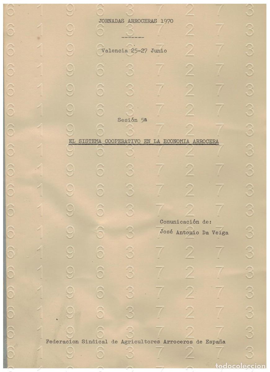 Otros Art&iacute;culos de Coleccionismo en Papel: ARROZ 1970 ECONOMIA ARROCERA SISTEMA COOPERATIVO JOSE ANTONIO DE VEIGA 6 PGS LG34