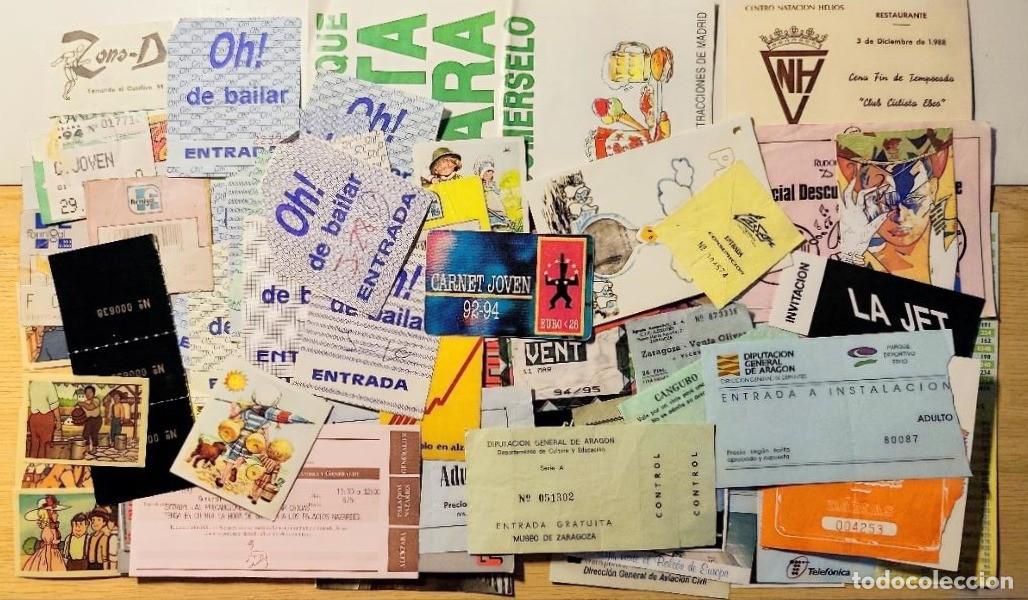 Otros Art&iacute;culos de Coleccionismo en Papel: LOTE TICKETS ENTRADAS DISCOTECA ZARAGOZA CROMOS CARNET FERIAS OH DE BAILAR LASSER FORFAIT