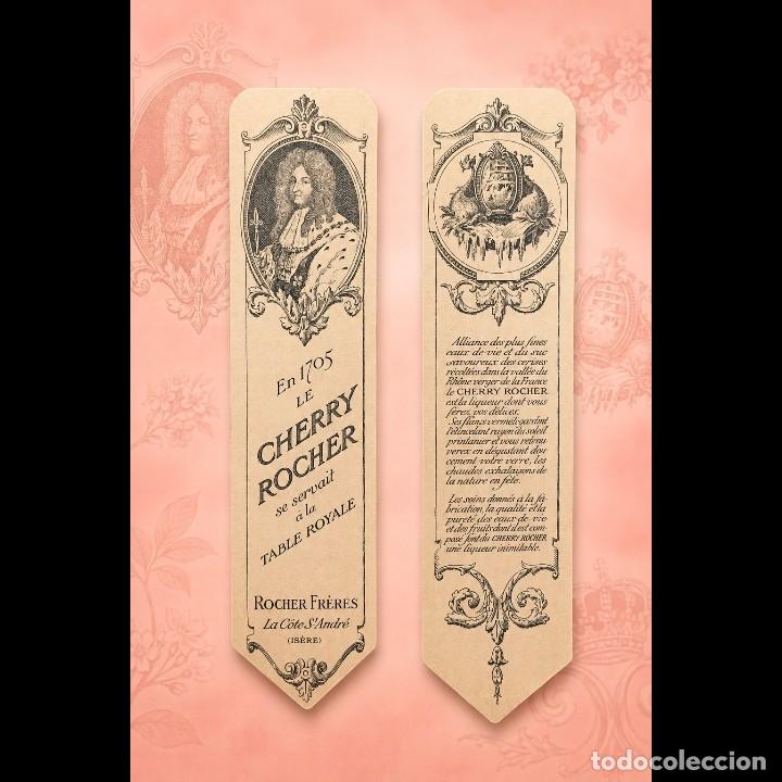 Otros Art&iacute;culos de Coleccionismo en Papel: ⚜️ &Ntilde;03X02. Marcap&aacute;ginas Antiguo Licor Cherry Rocher 1705 Grabado Hist&oacute;rico Table Royale Rare